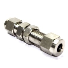 SS  Bulkhead Union Equal Straight Connector Compression Double Ferrule OD Fitting Stainless Steel 304